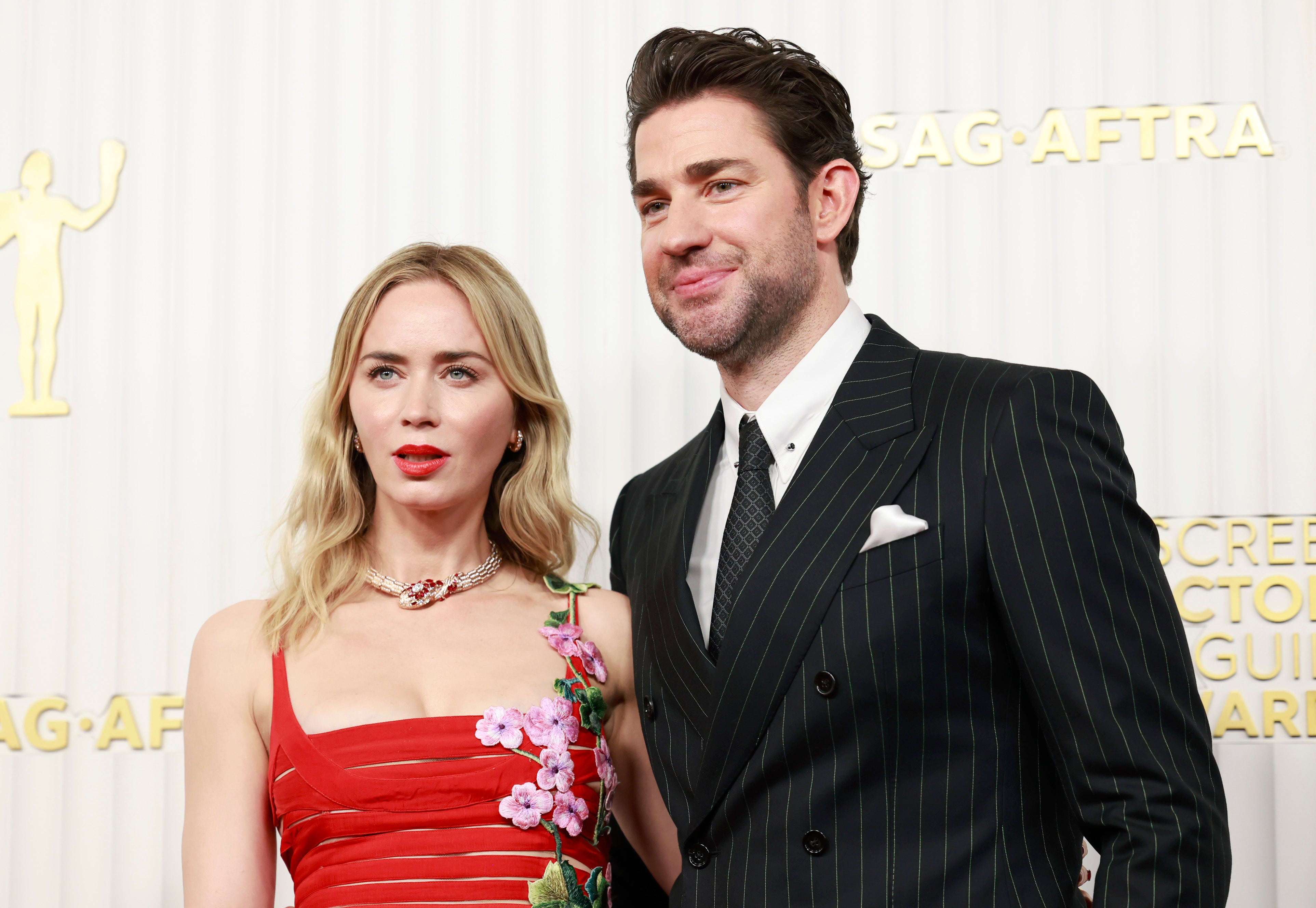 John Krasinski and Emily Blunt red carpet SAG Awards