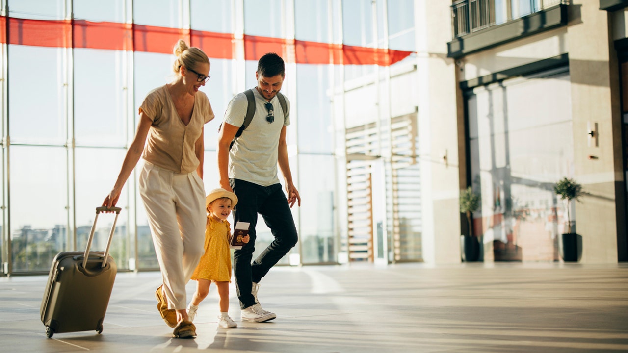 family traveling on vacation