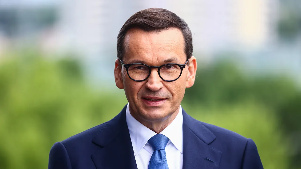 Polish Prime Minister Mateusz Morawiecki speaks at press conference