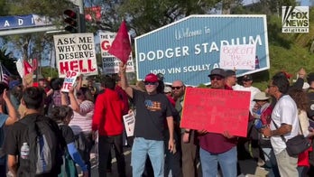 Protestors gather outside Dodger Stadium ahead of event honoring drag ‘nuns’