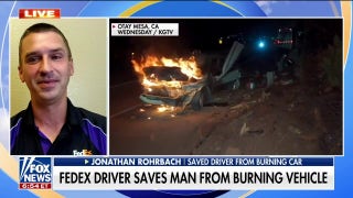 FedEx driver pulls man from burning vehicle during harrowing highway encounter - Fox News
