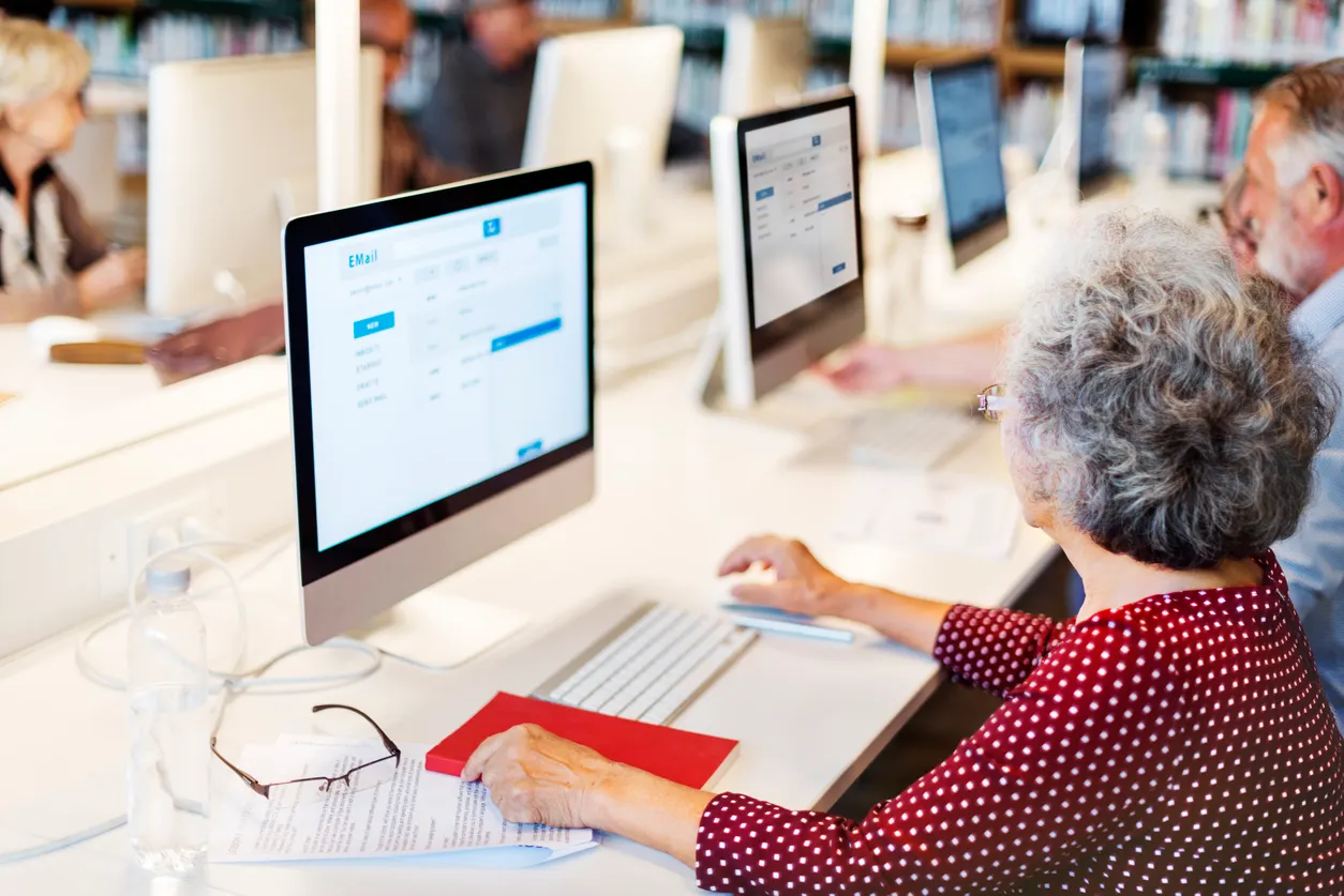 Seniors at computer lab