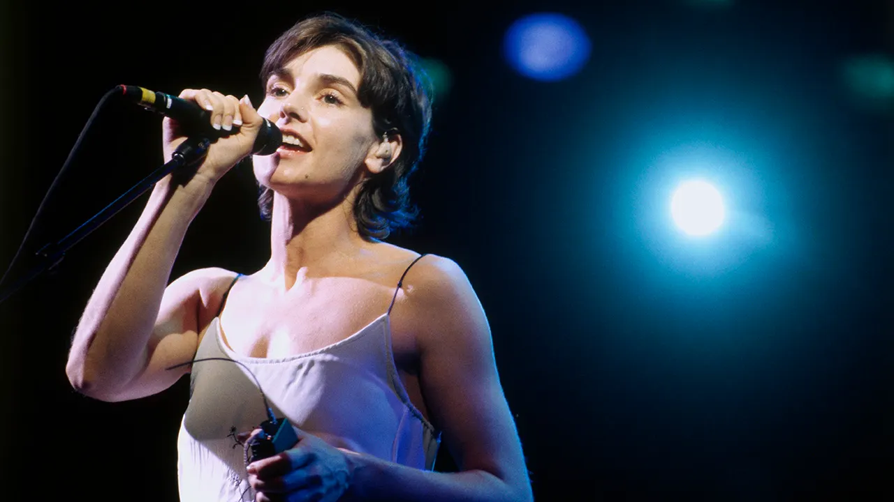 Sinead O'Connor on stage during one of her concerts